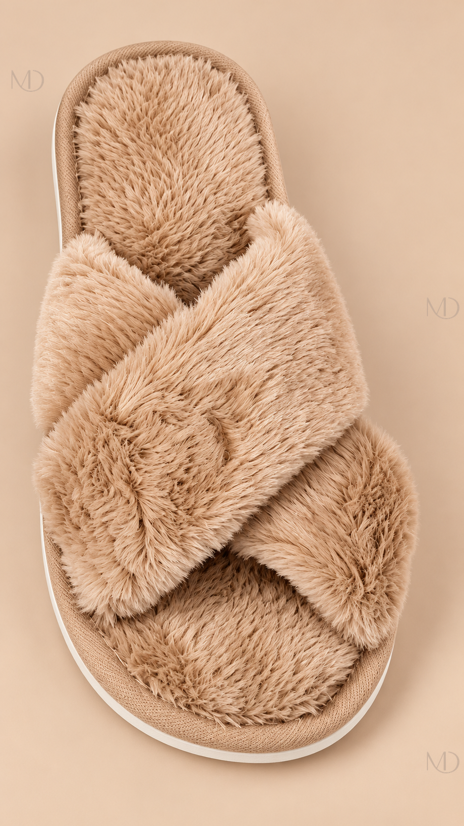 Calliope Crisscross Slide — Brown shoe detail