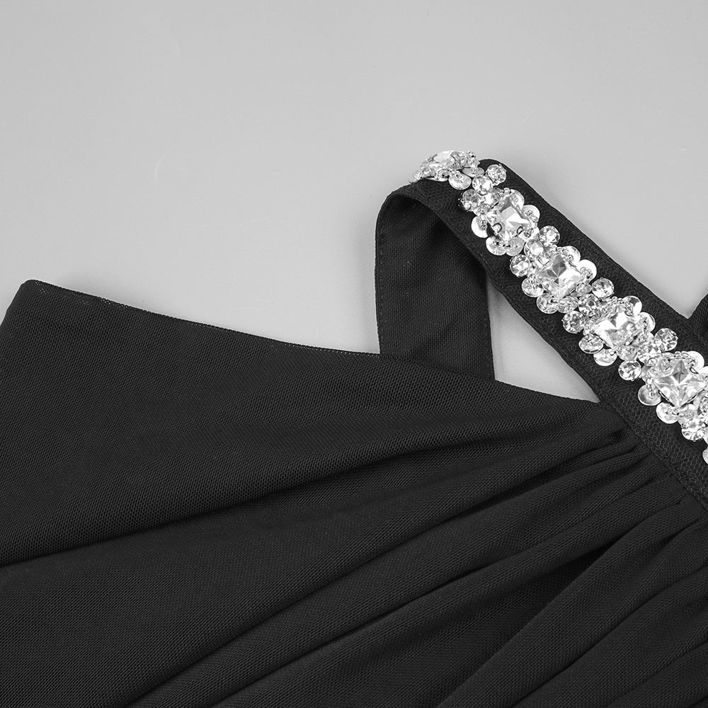 Celeste Crystal Halter Maxi Dress