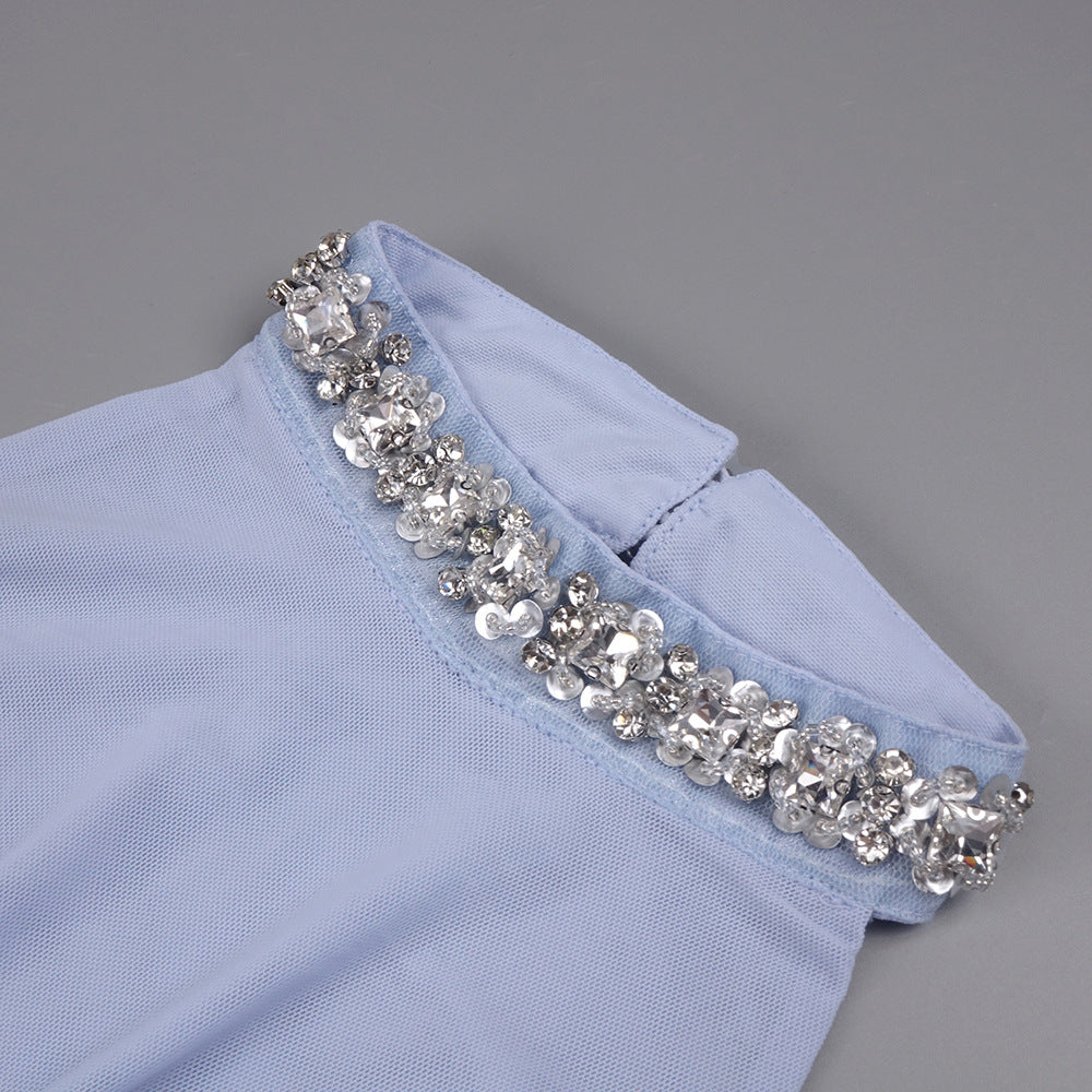 Celeste Crystal Halter Maxi Dress