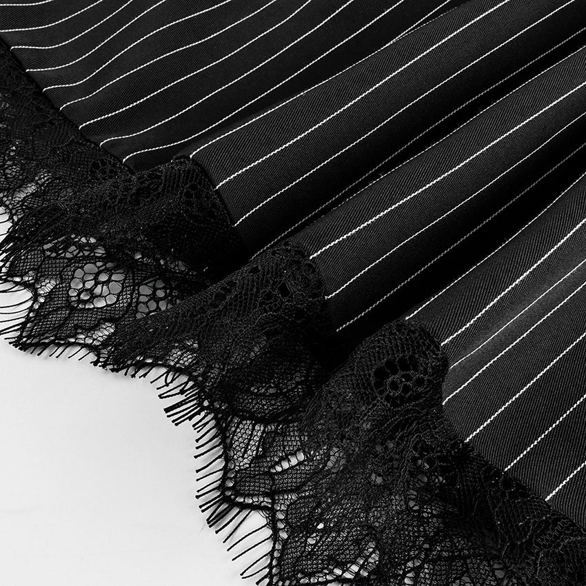 Colette Pinstripe Lace Mini Dress
