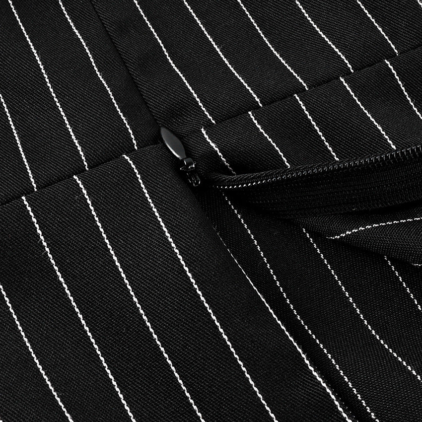 Colette Pinstripe Lace Mini Dress