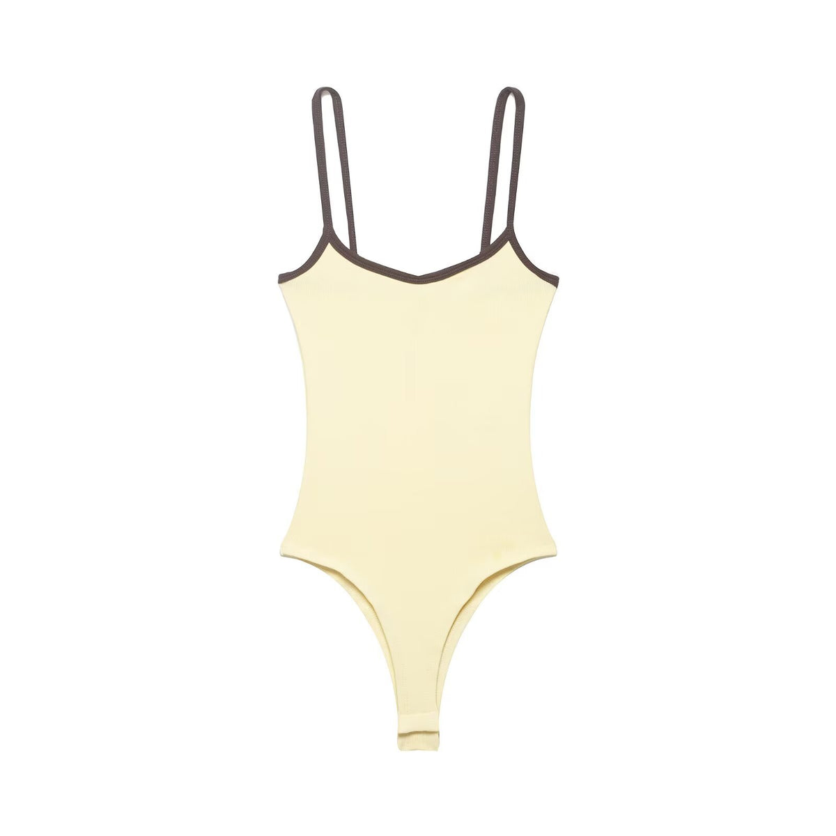 Contrast Trim Strappy Bodysuit