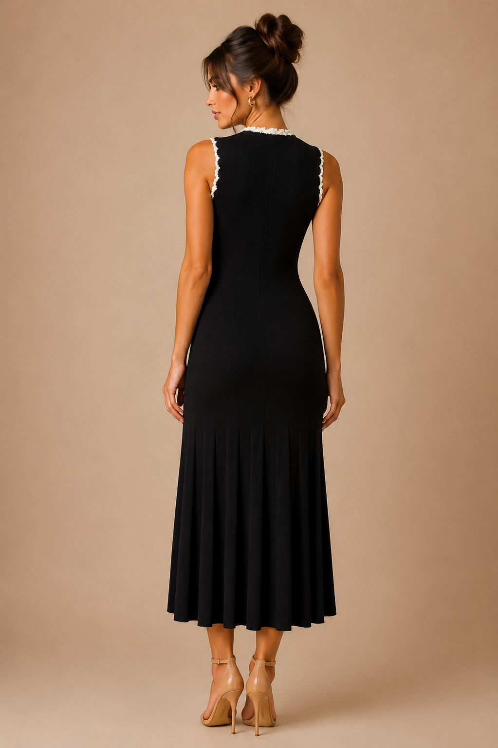 Noirelle Embroidered Knit Maxi Dress