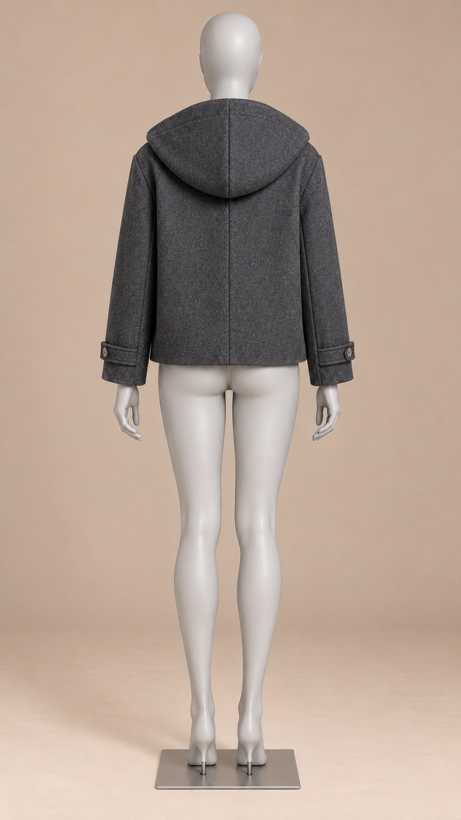 Benedetta Toggle-Clasp Jacket — Dark Gray mannequin back