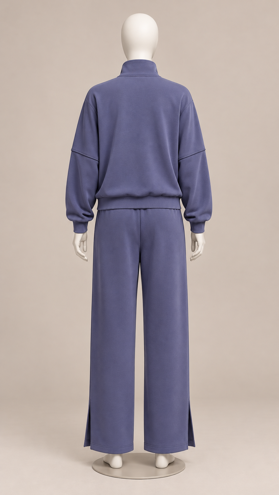 Saoirse Split-Hem Track Set — Dark Navy Blue mannequin back