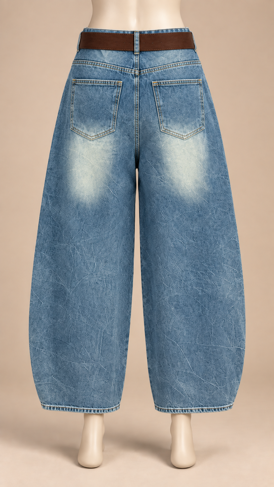 Marlowe Studded Jeans — Denim Blue mannequin back