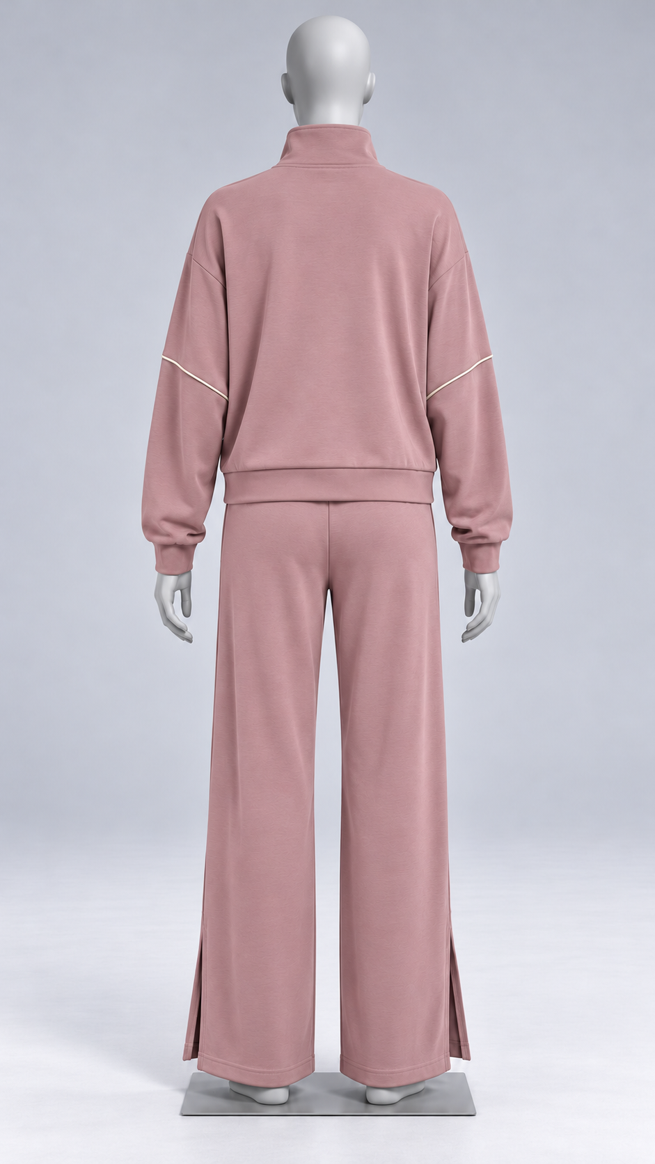Henna Split-Hem Lounge Set — Dusty Rose mannequin back