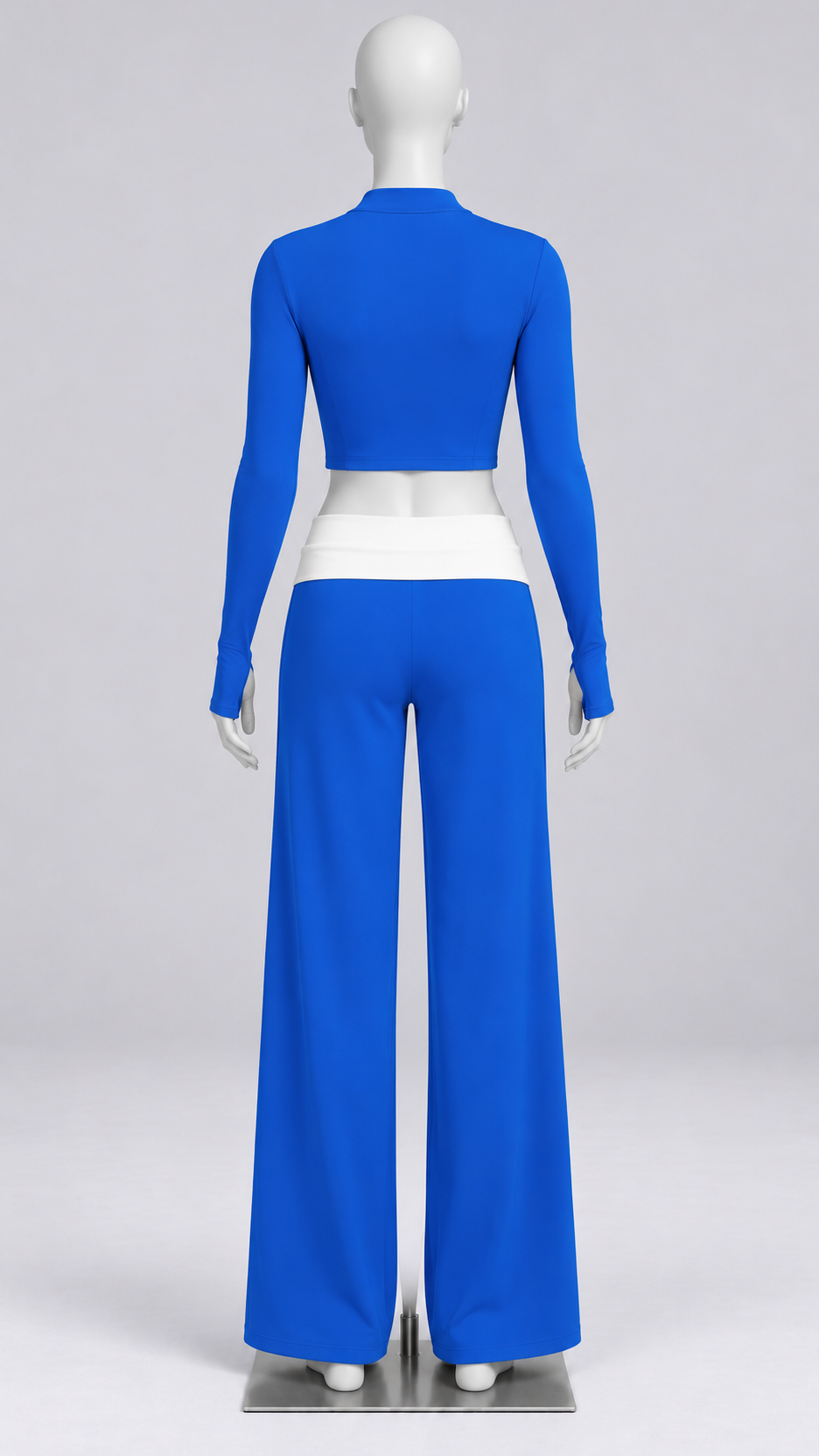 Odessa Colorblock Yoga Set — Electric Blue mannequin back