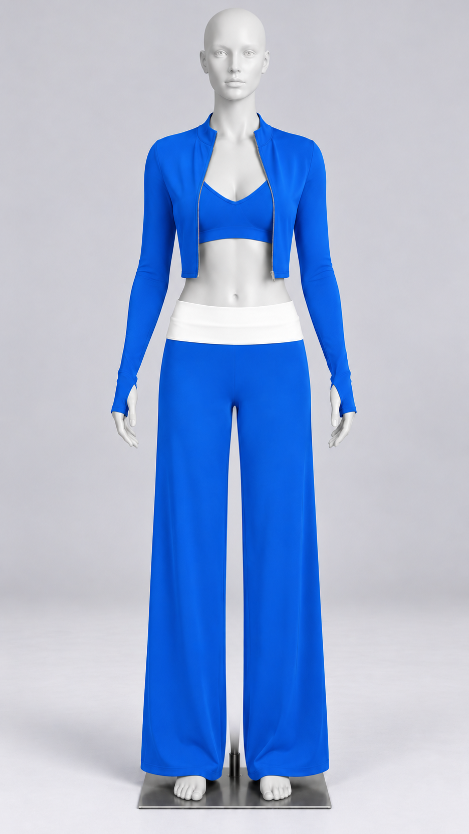 Odessa Colorblock Yoga Set — Electric Blue mannequin front