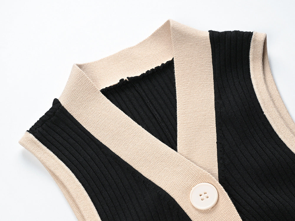 Elise Contrast Knit Maxi Dress
