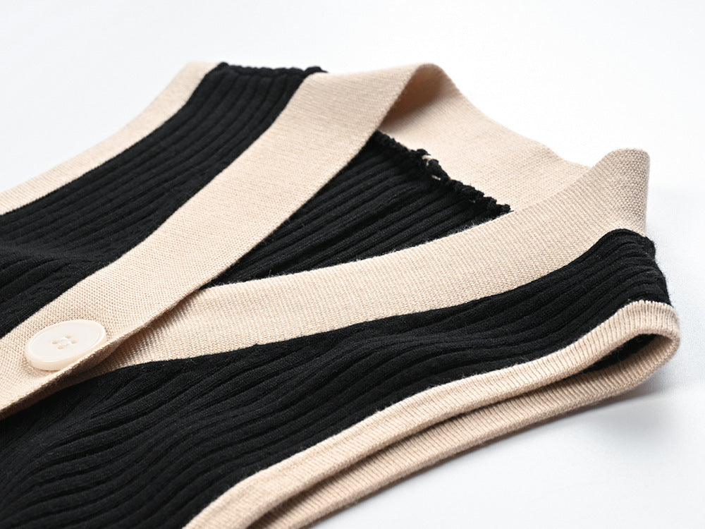 Elise Contrast Knit Maxi Dress