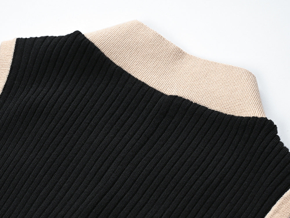 Elise Contrast Knit Maxi Dress