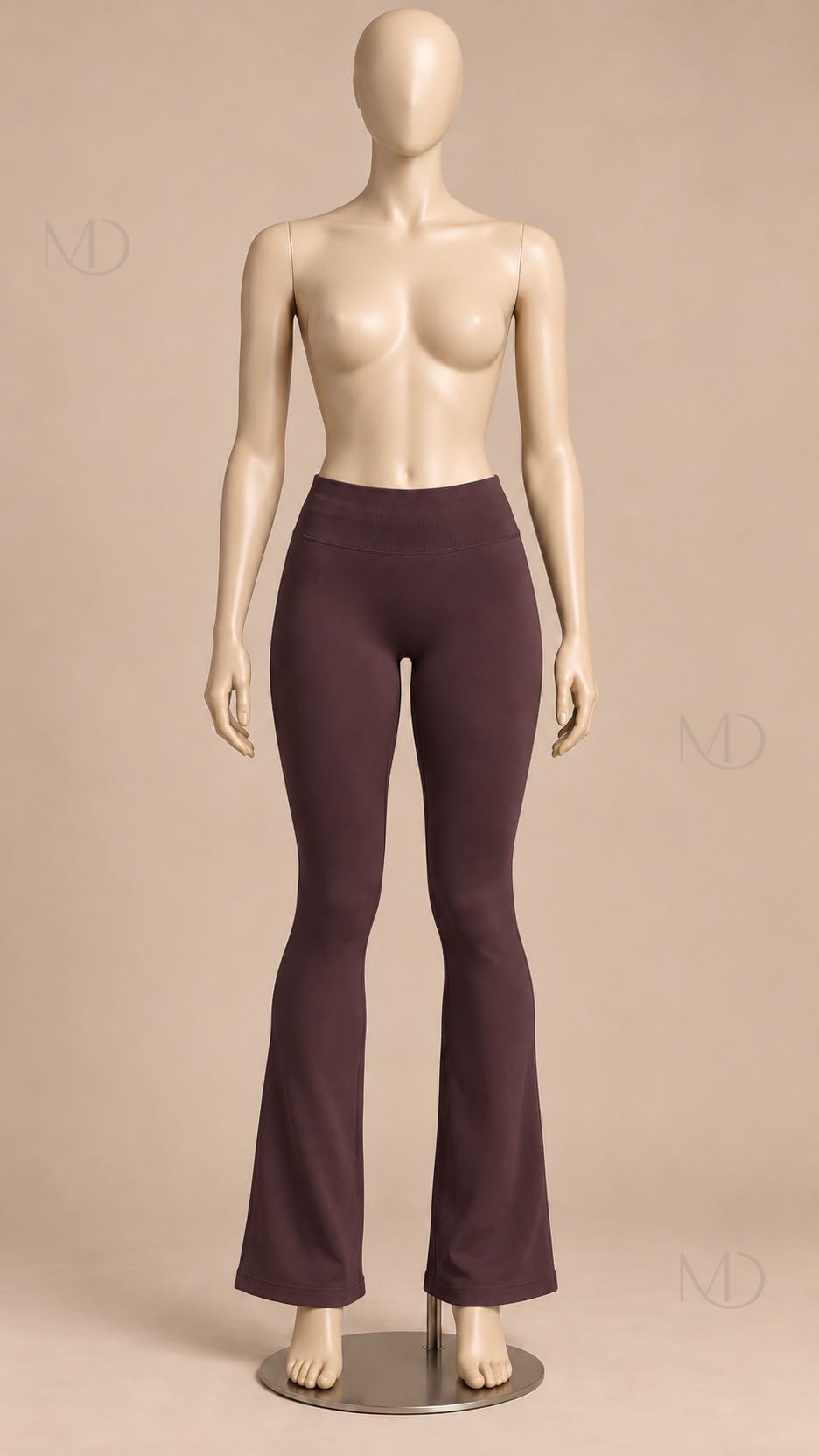 Ines Seamless Flare Pants — Espresso mannequin front