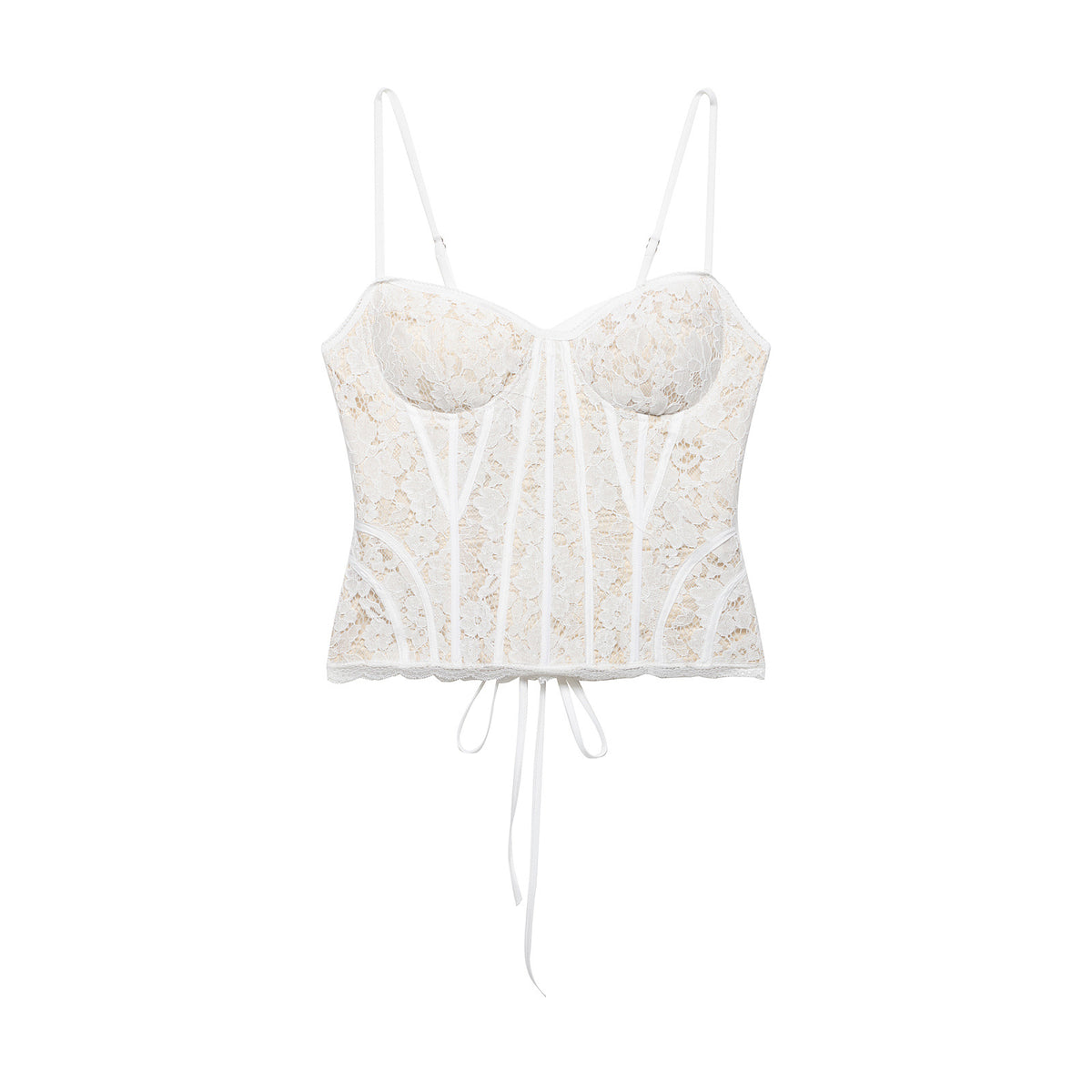 Floral Lace Boned Corset Camisole Top