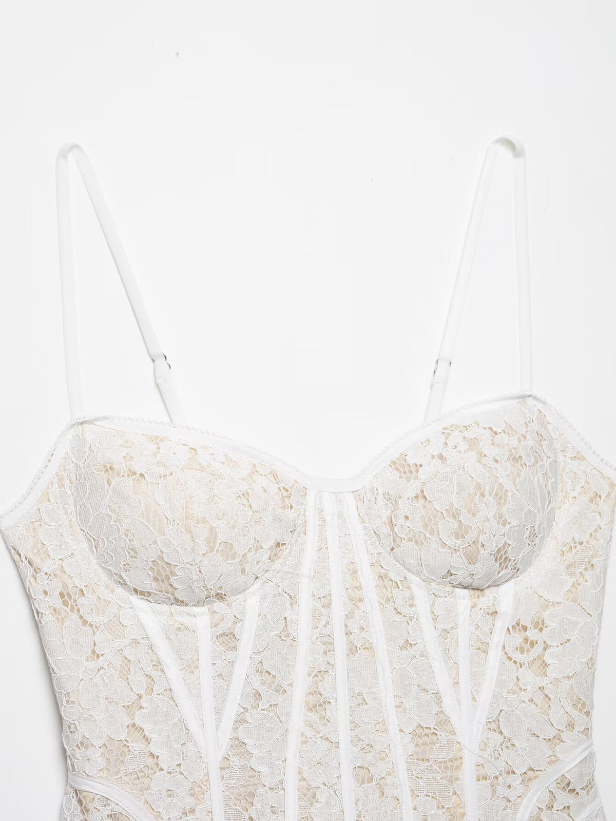 Floral Lace Boned Corset Camisole Top