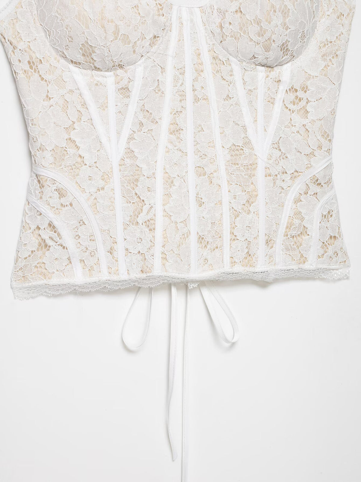 Floral Lace Boned Corset Camisole Top