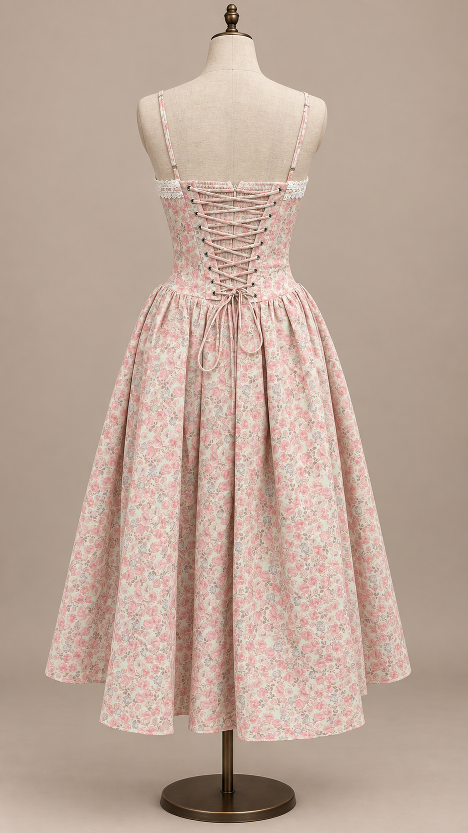 Ottoline Corset Sundress — Floral mannequin back