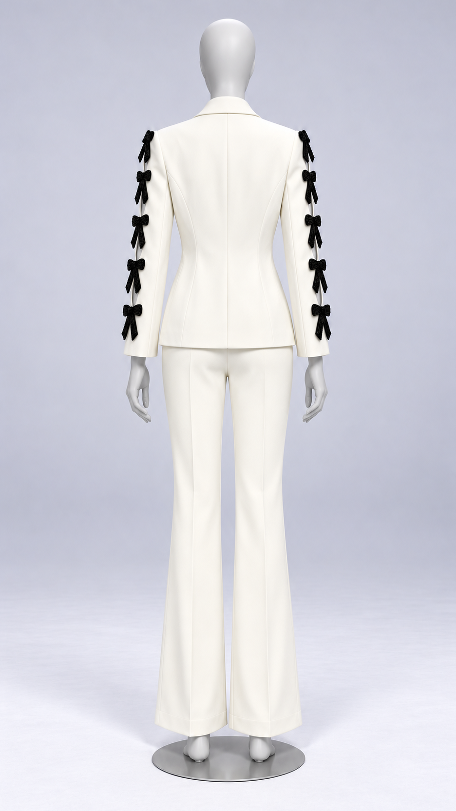 Ariadne Bow-Sleeve Suit — Gallery mannequin back