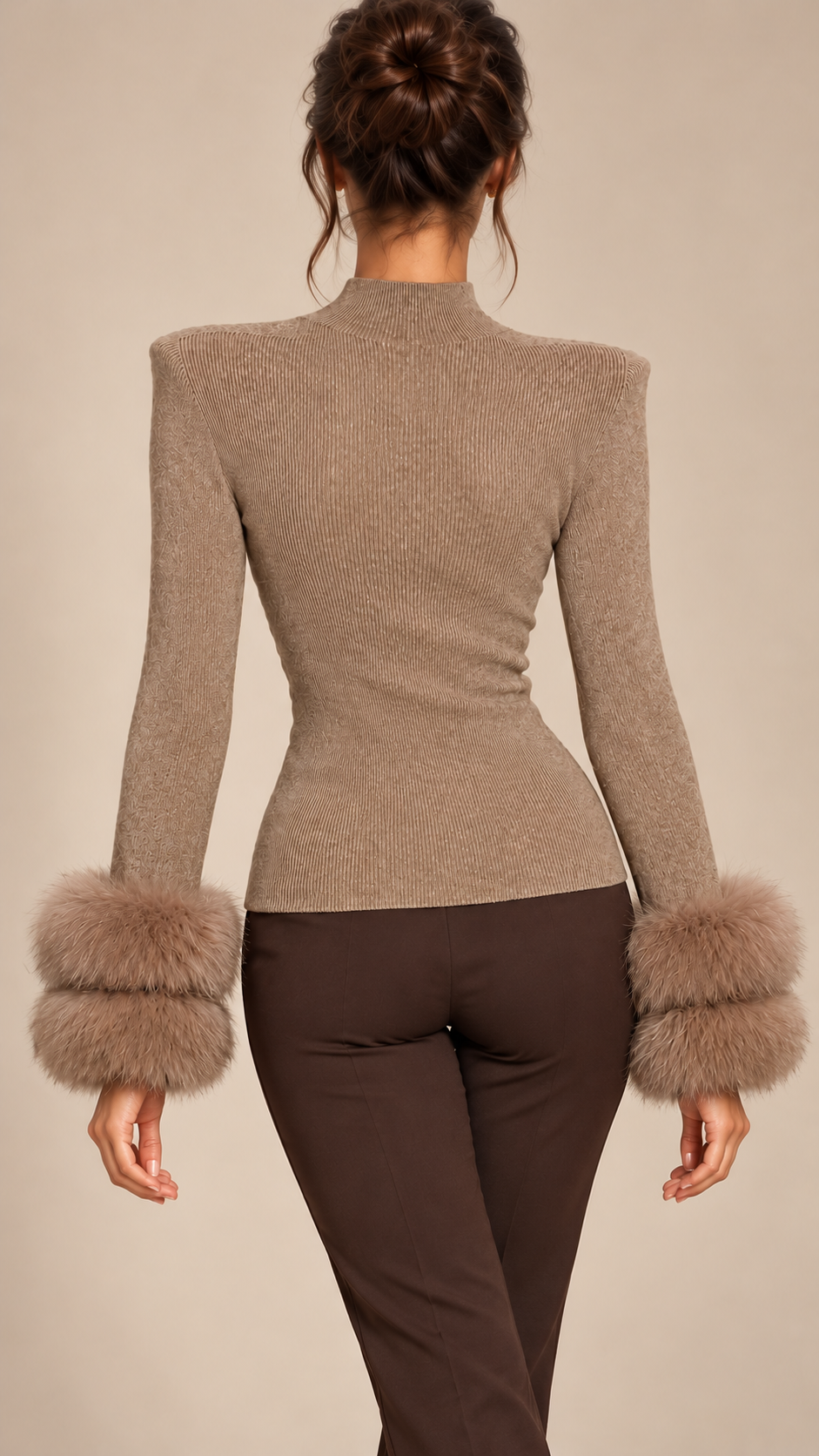 Theodora Fox-Trim Top — Gallery model back