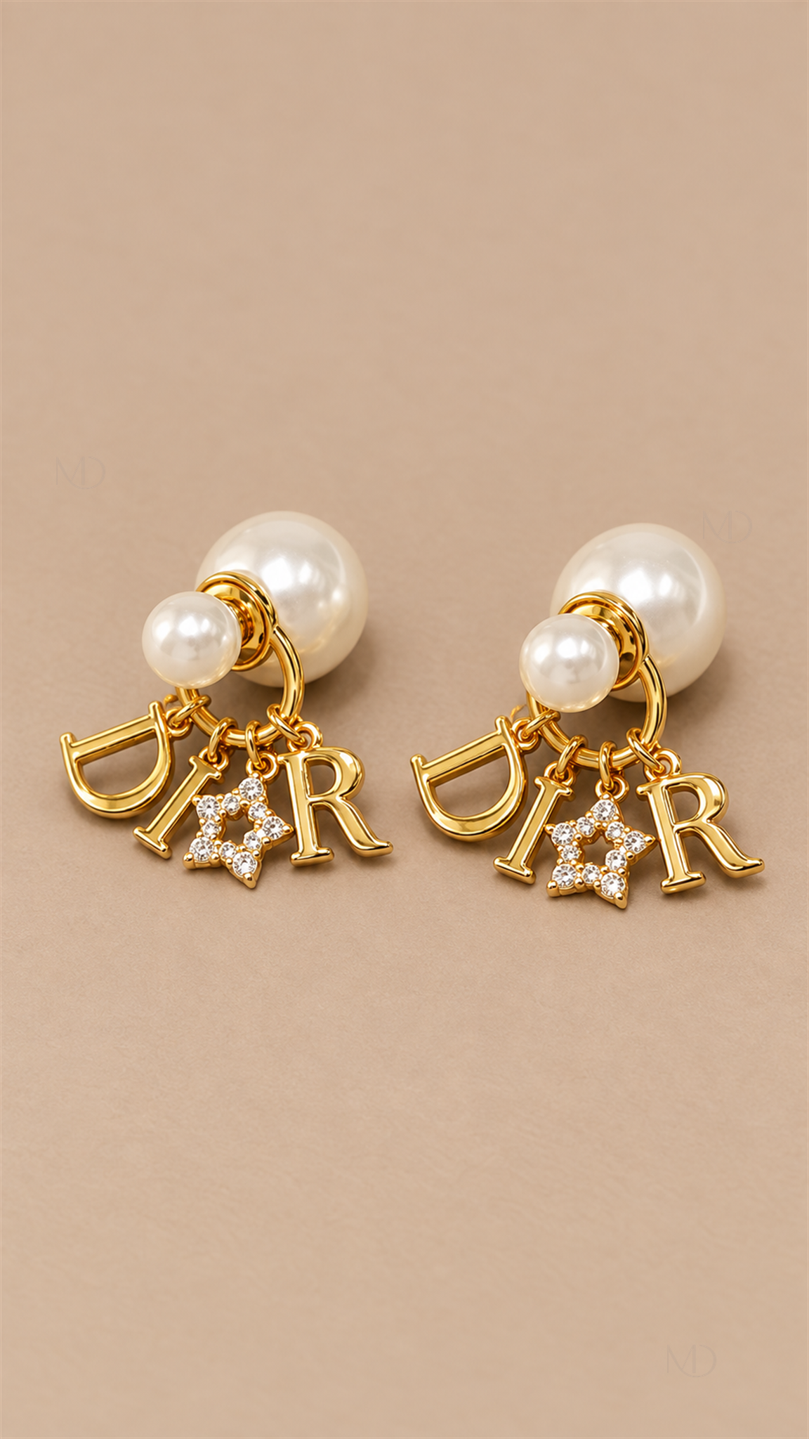 Delia Pearl Letter Earrings — Gallery product only
