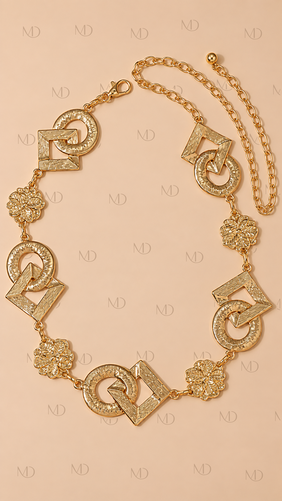 Flora Geometric Waist Chain — Gold product only