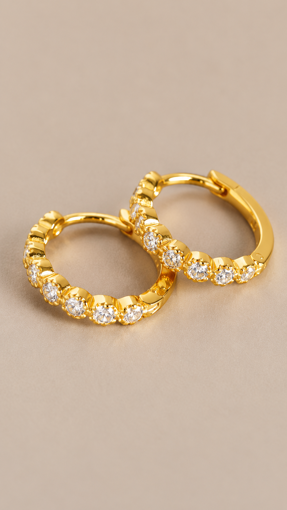 Camilla Pave Huggie Hoops — Gold product only