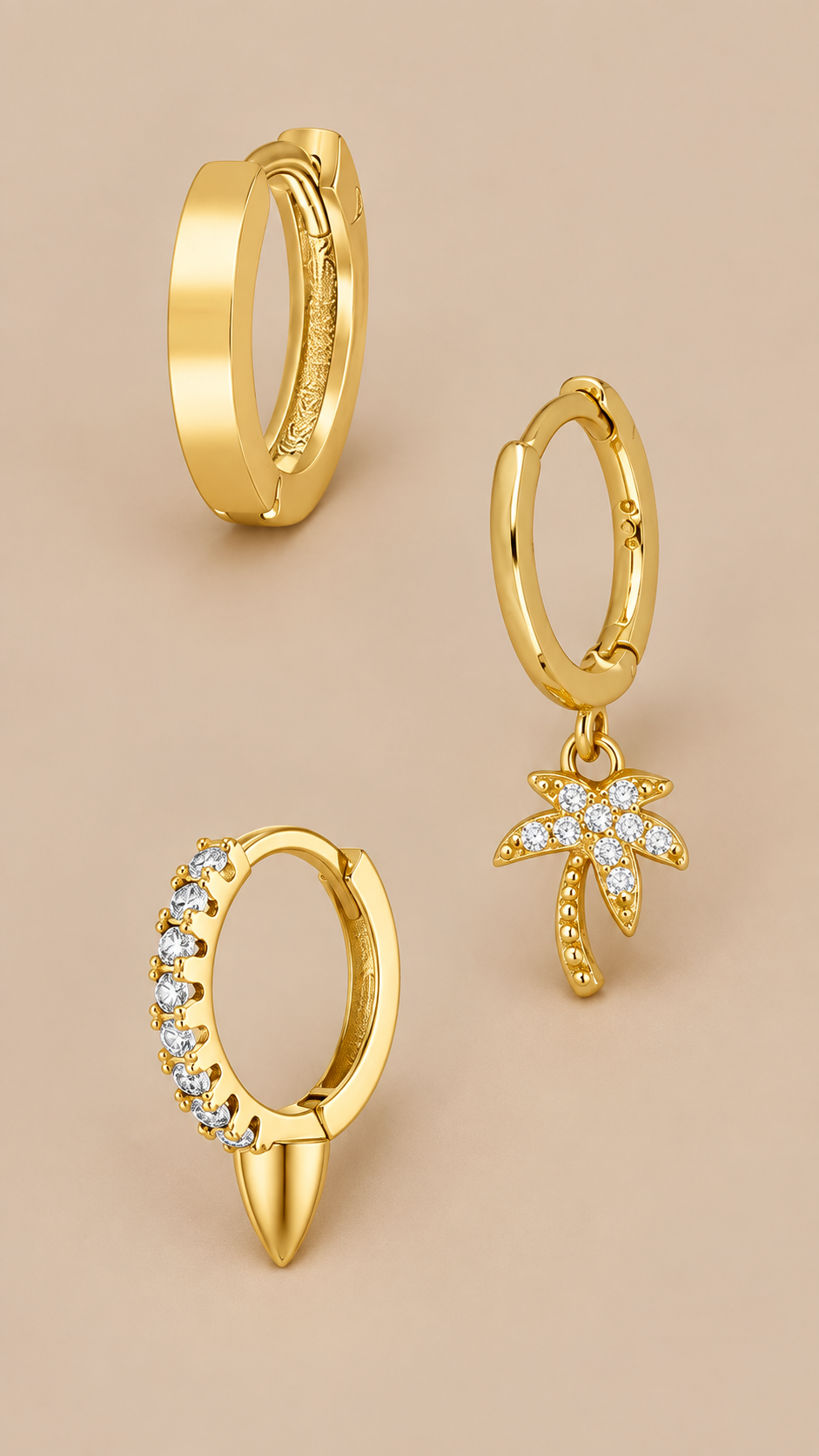 Zelie Huggie Hoop Set — Gold product only