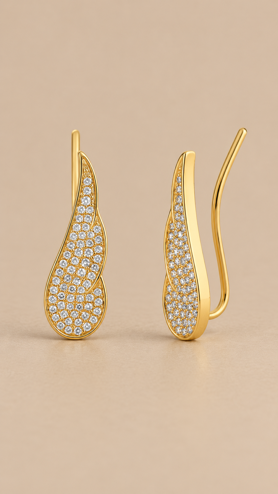 Nerissa Pave Ear Climbers — Gold product only
