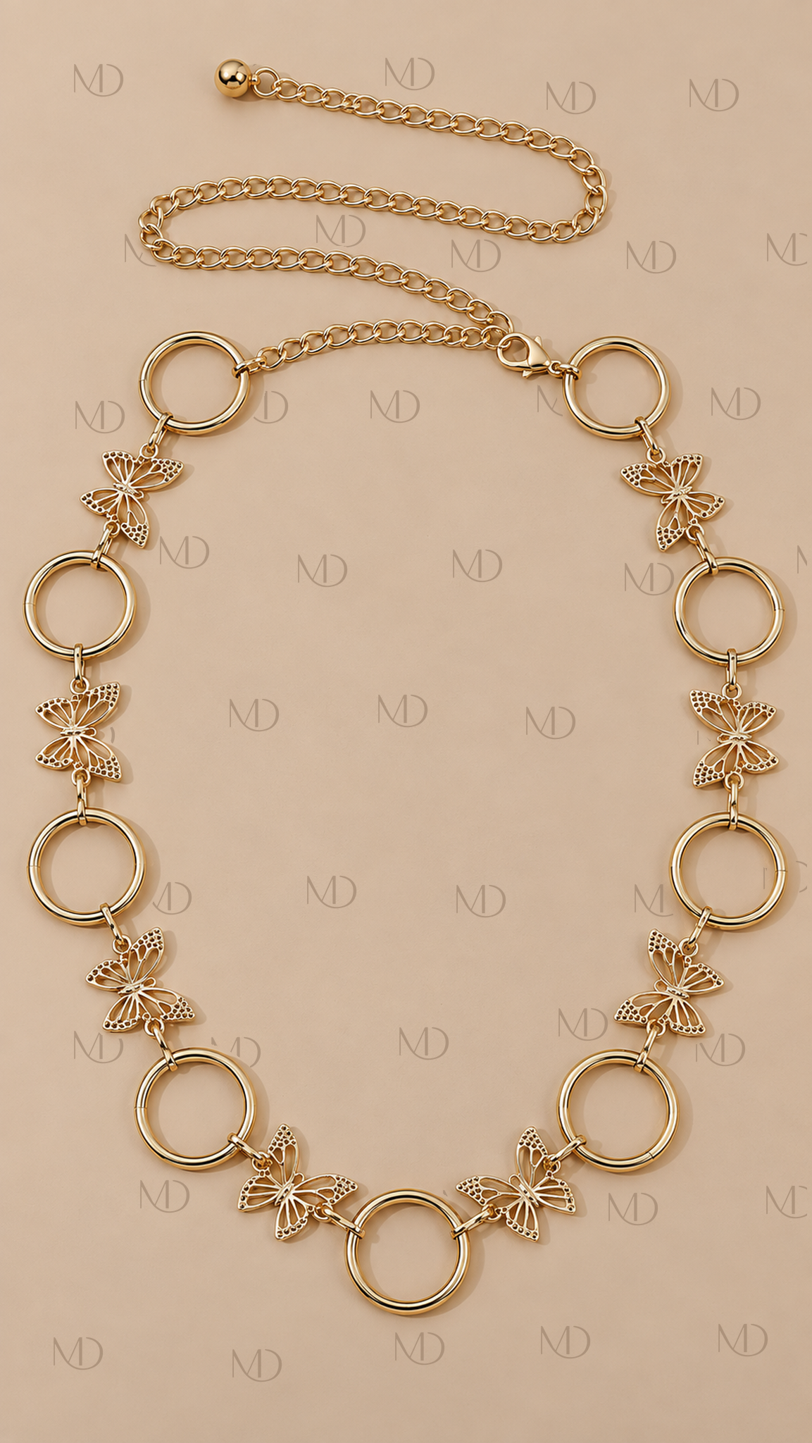 Mariposa Butterfly Ring Waist Chain — Gold product only