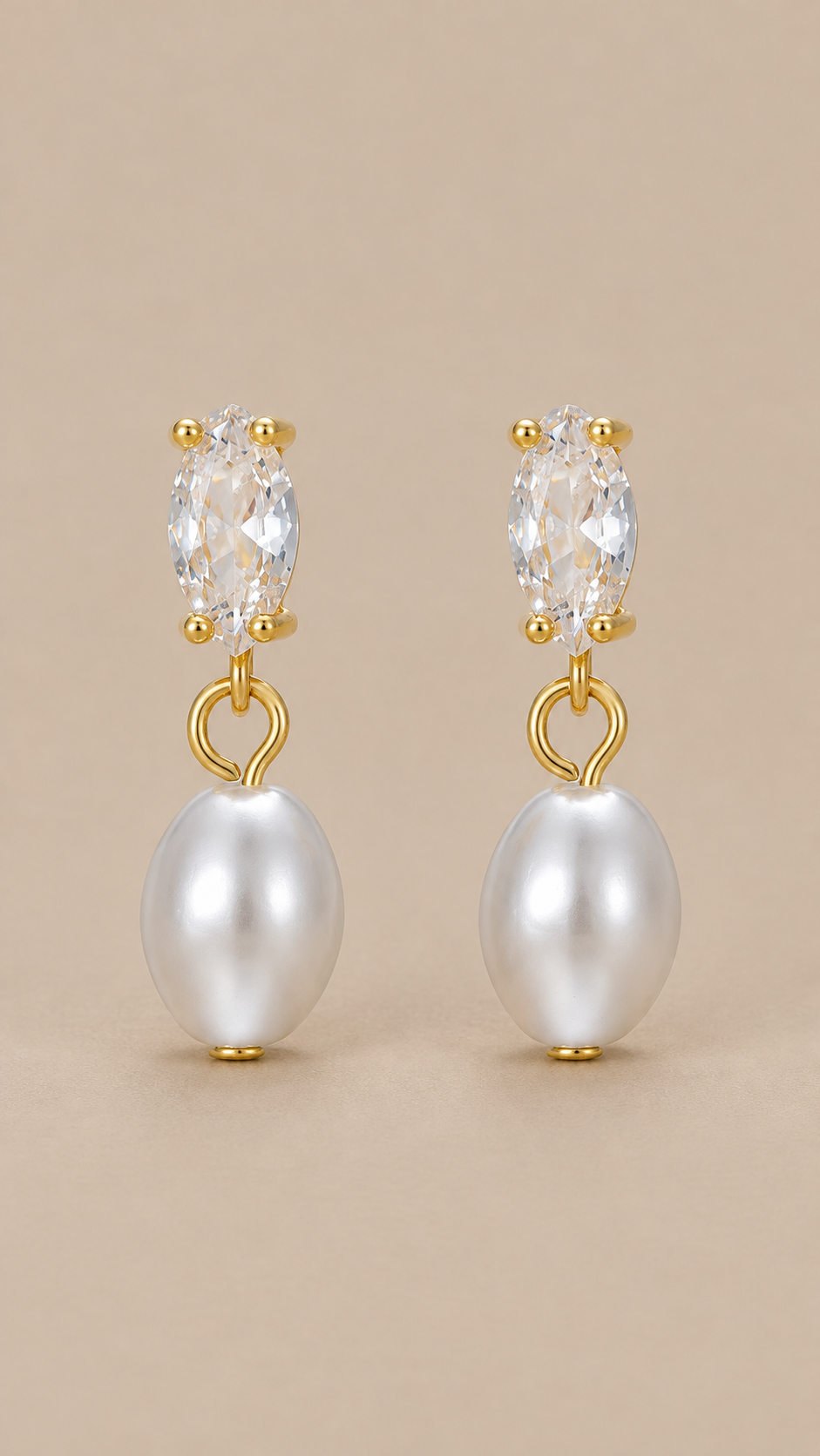 Aveline Teardrop Pearl Earrings — Golden product only
