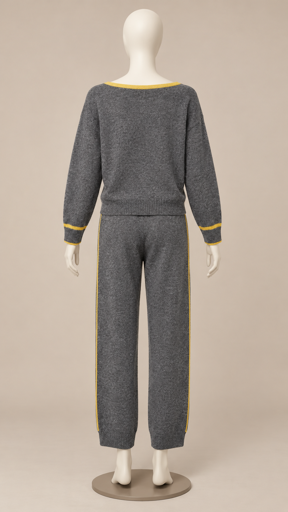 Saskia Tipped Knit Set — Gray mannequin back