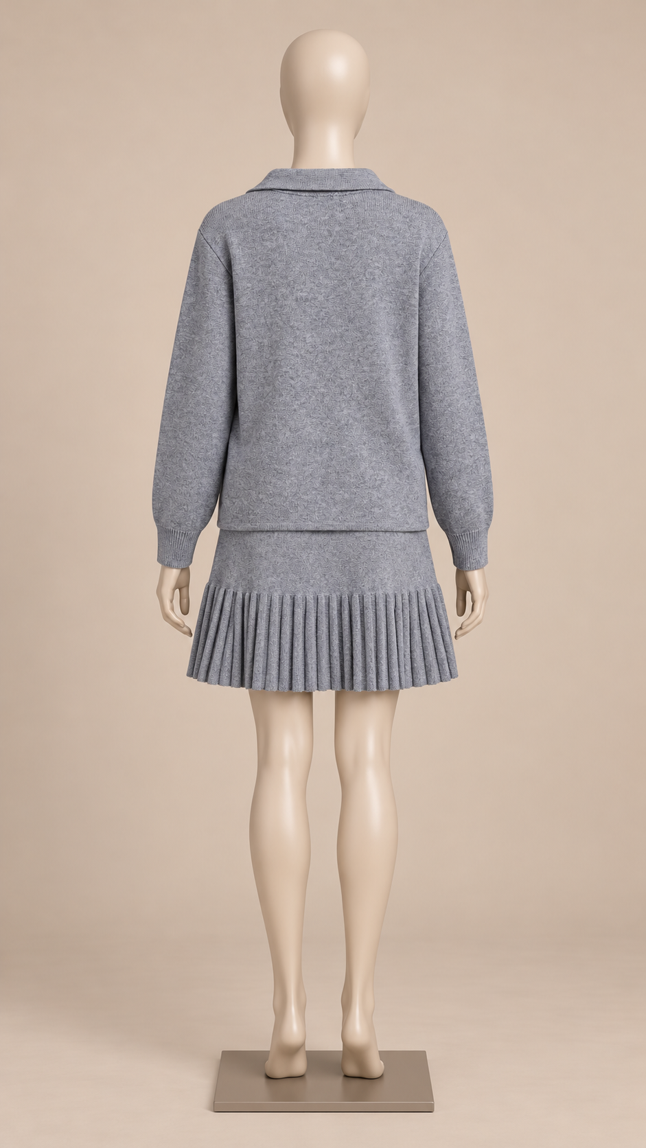 Liv Pleated Skirt Set — Gray mannequin back