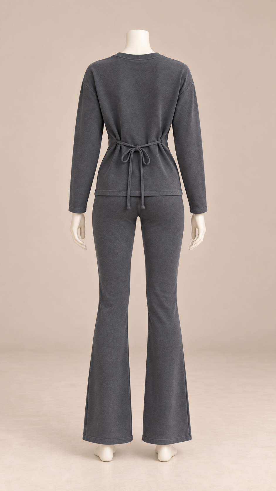 Noor Tie-Waist Set — Gray mannequin back