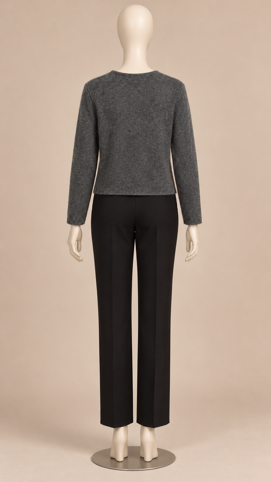 Mirela Pebble-Button Cardigan — Gray mannequin back