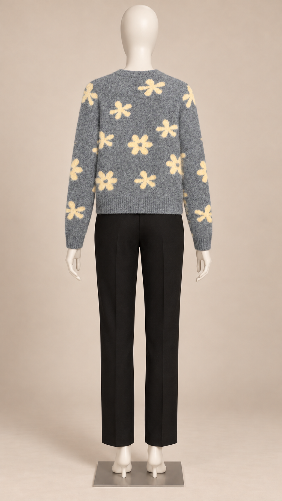 Bernadine Daisy Cardigan — Gray mannequin back