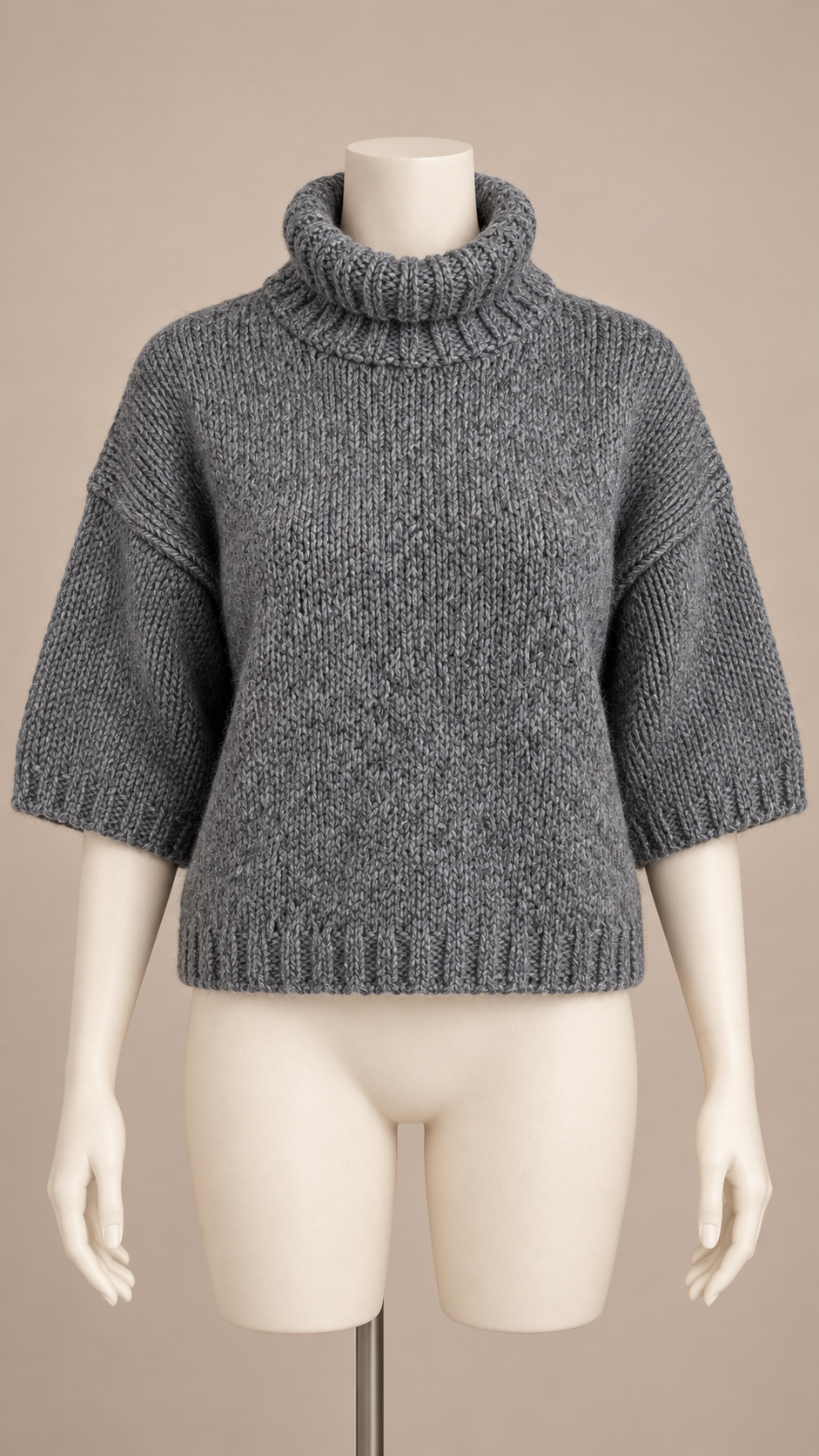 Rowan Chunky Turtleneck — Gray mannequin front