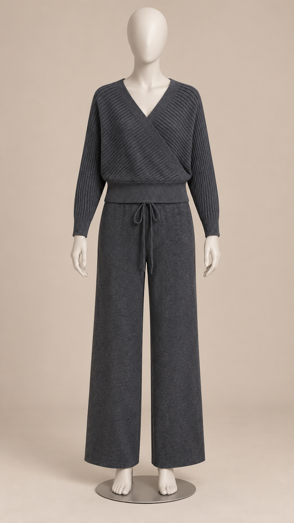 Briony Crisscross Pant Set — Gray mannequin front