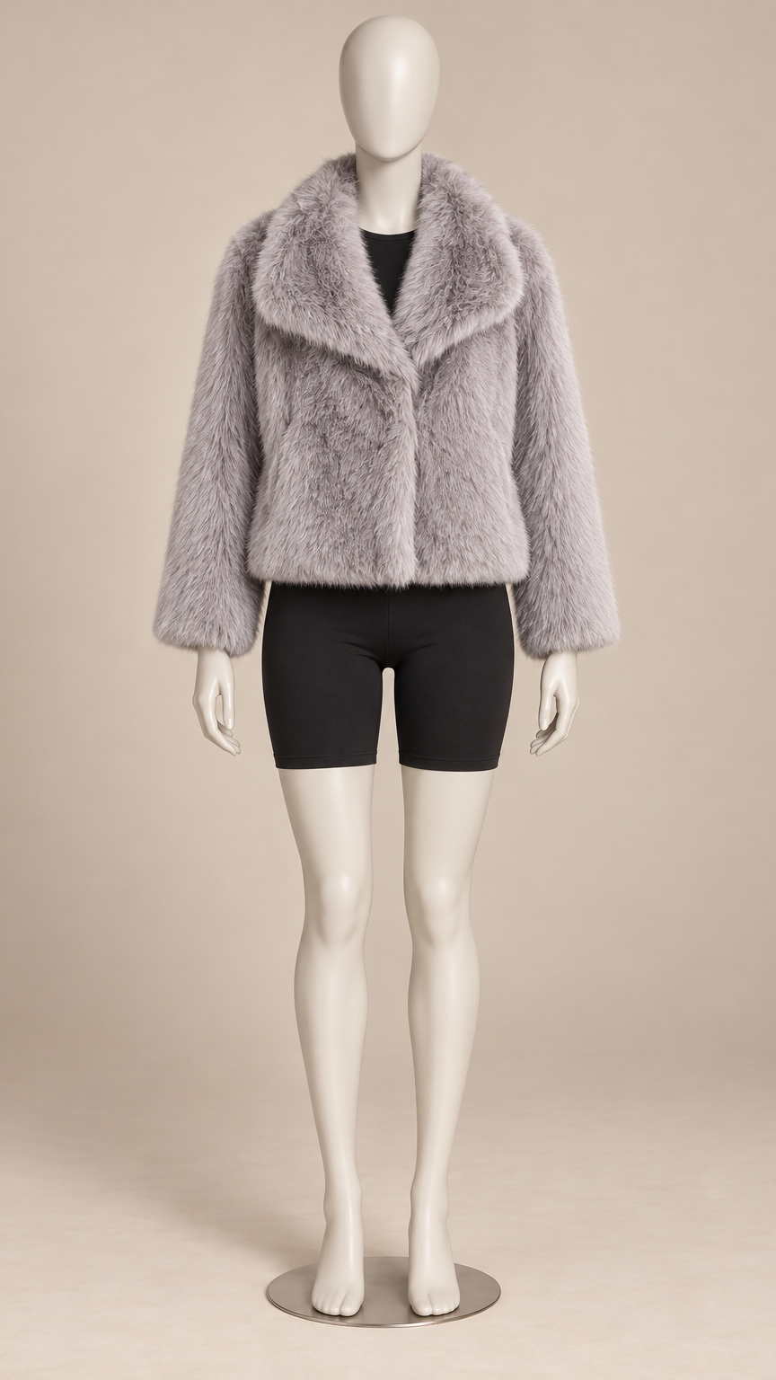 Josette Lapel Jacket — Gray mannequin front