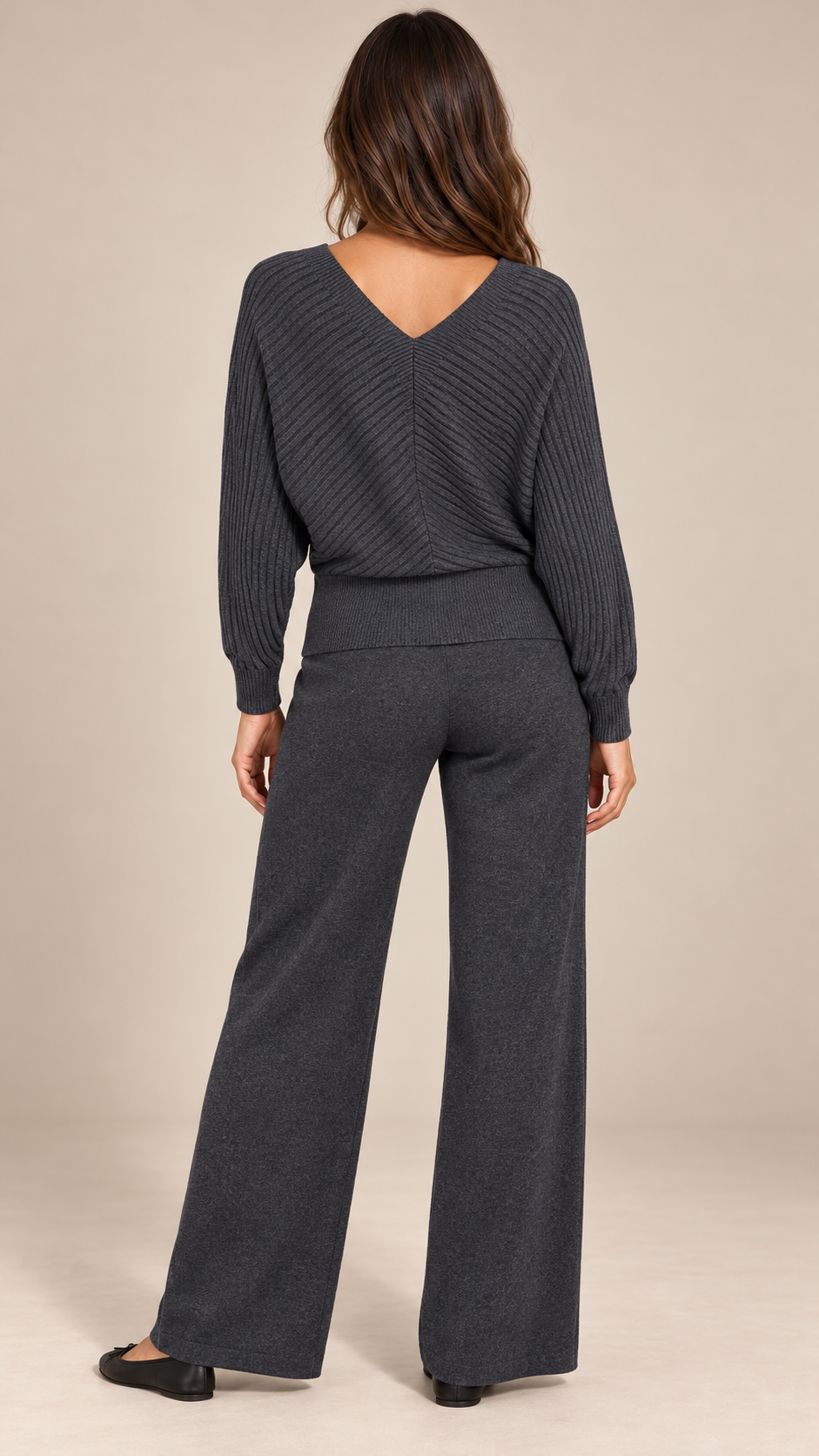 Briony Crisscross Pant Set — Gray model back