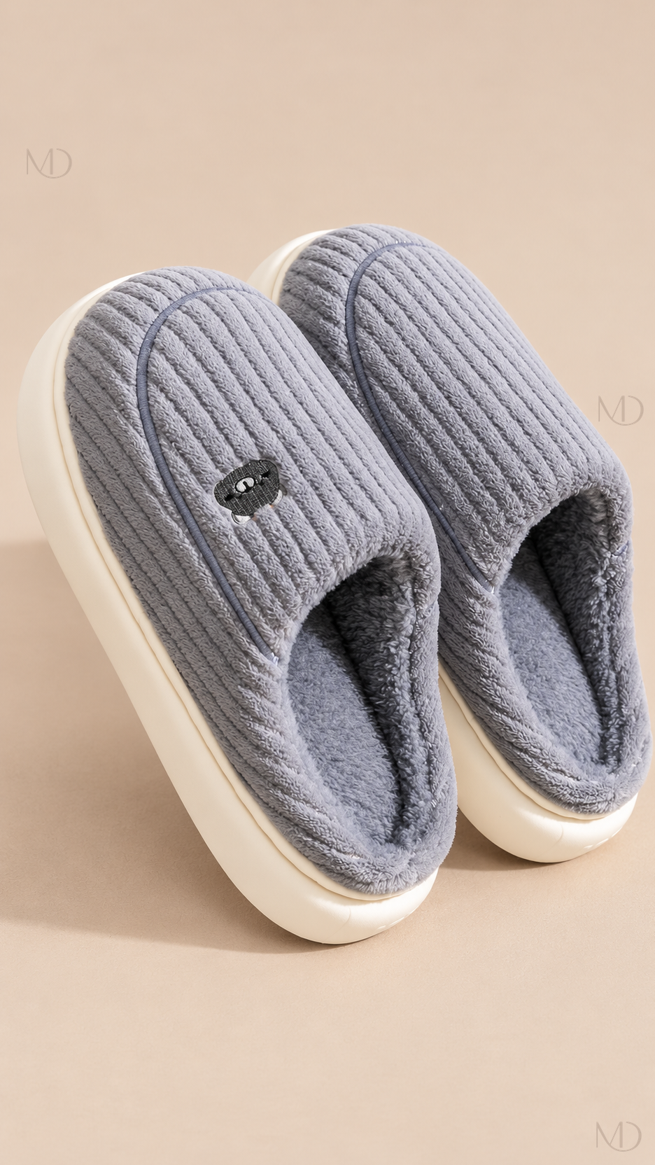 Mirren Corduroy Slippers — Gray product only