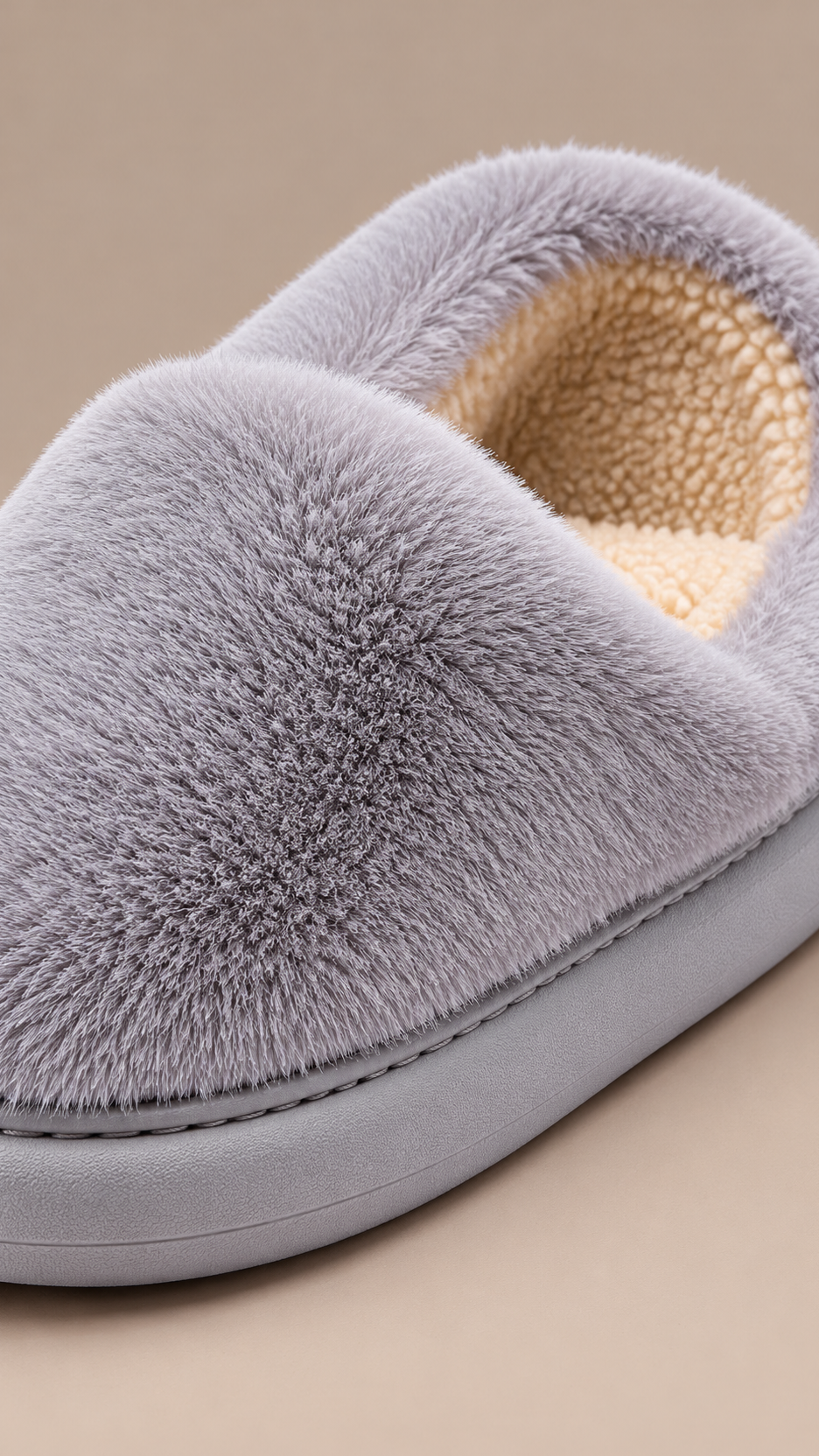 Delphine Cloud Slipper — Gray shoe detail
