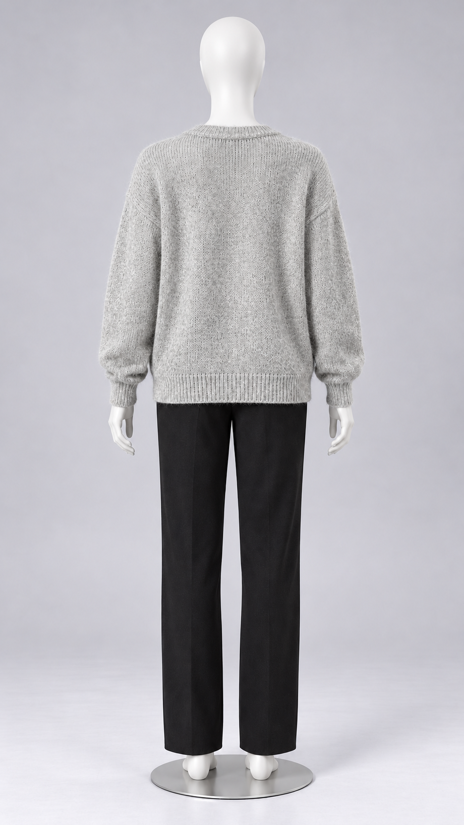 Celestine Shell-Button Cardigan — Heather Gray mannequin back