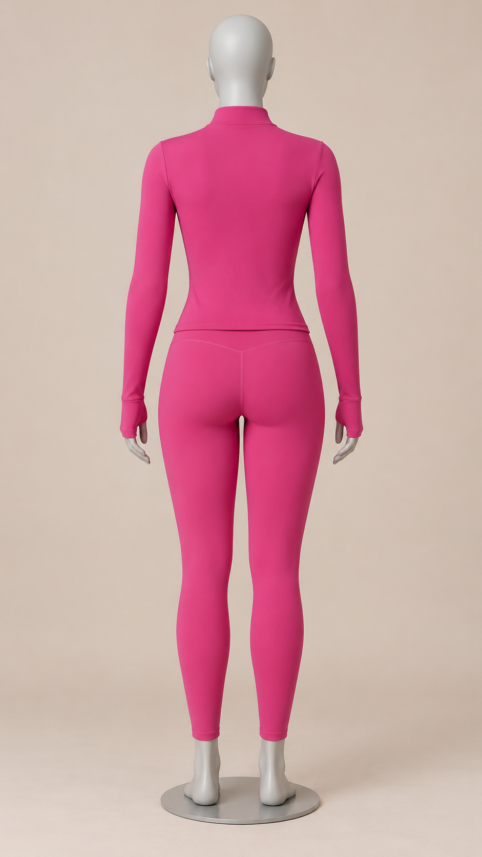 Kalinda Thumbhole Active Set — Hot Pink mannequin back
