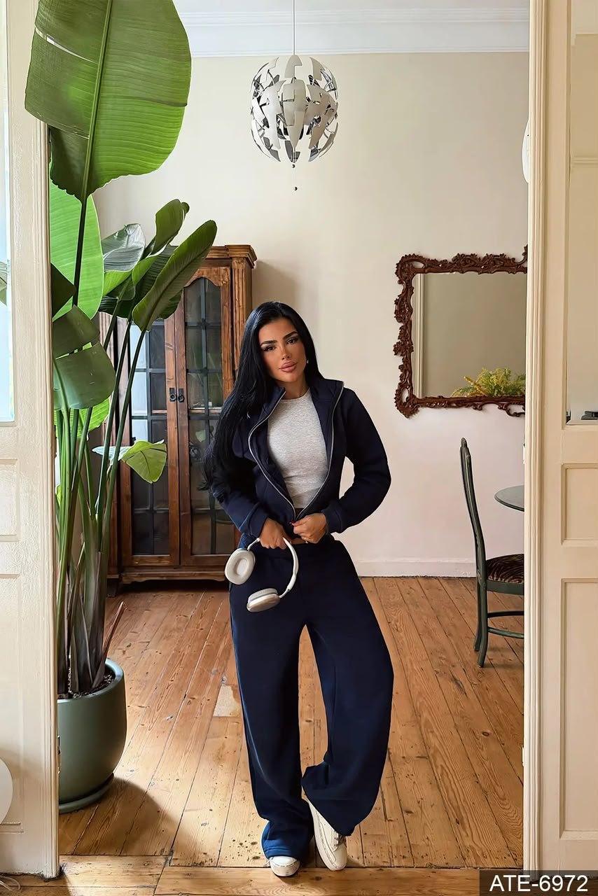 Indigo Zippered Tracksuit — Navy