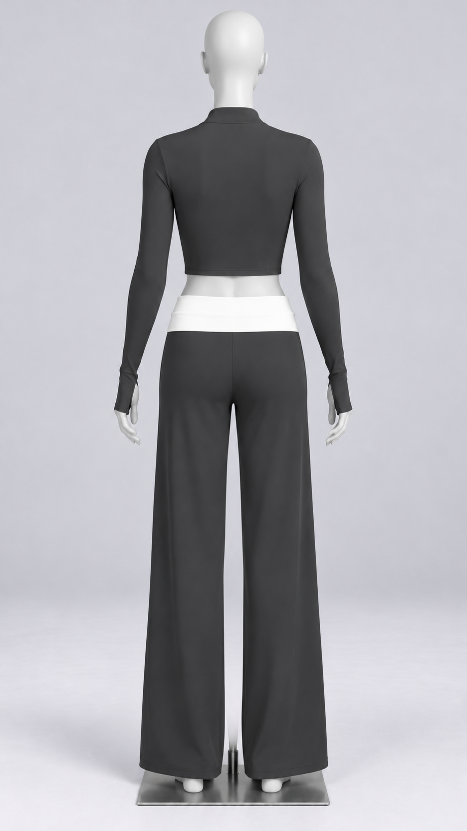 Odessa Colorblock Yoga Set — Inkstone Gray mannequin back