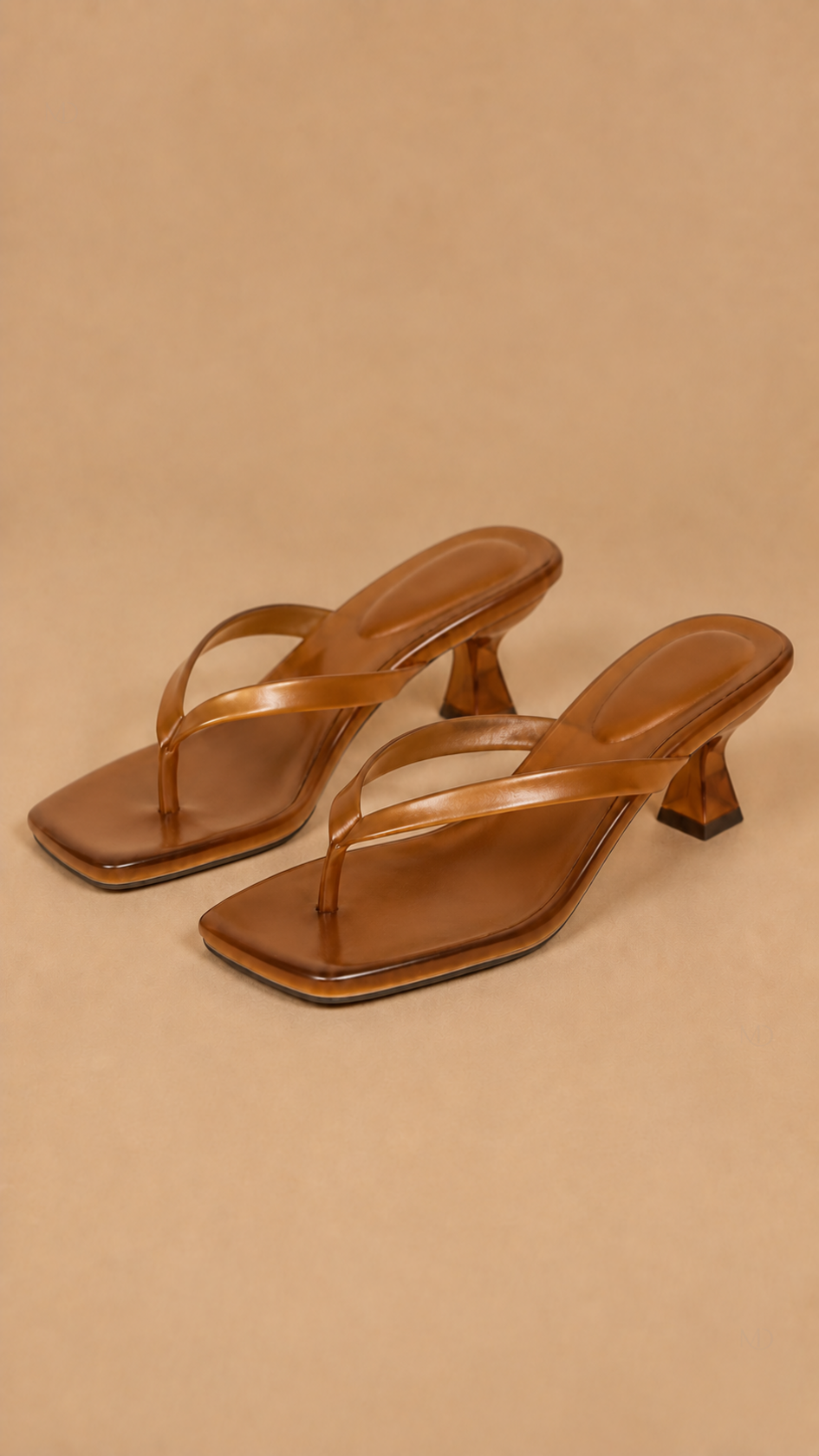 Isla Thong Heel Sandals - Light Brown product view
