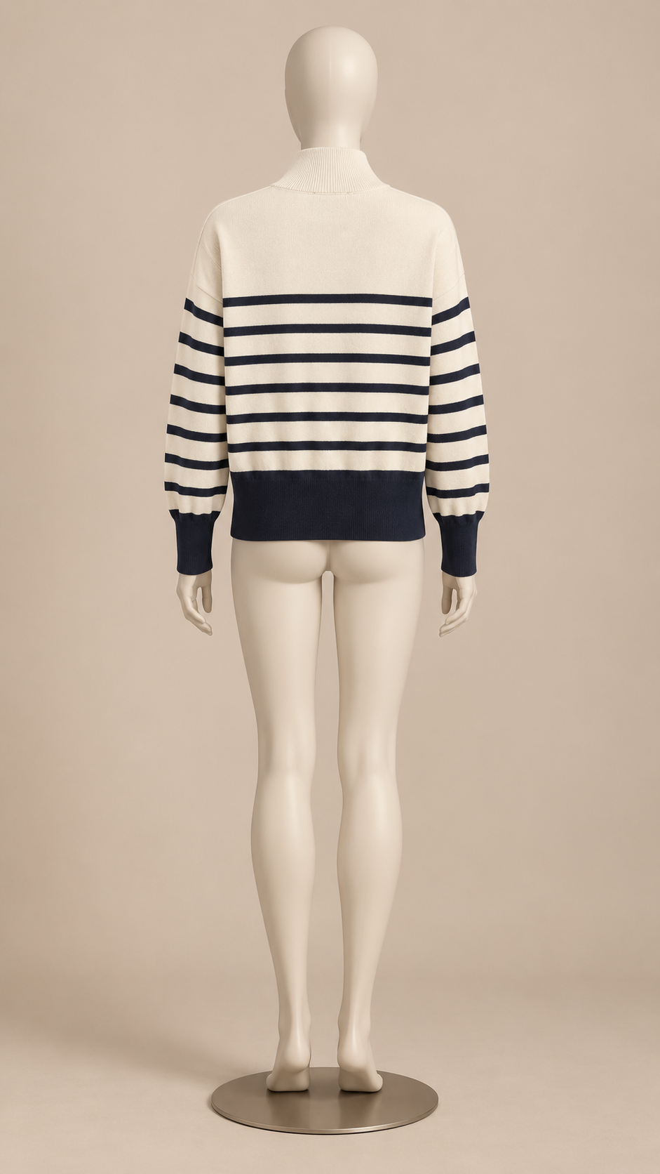 Tatiana Funnel-Neck Sweater — Ivory mannequin back