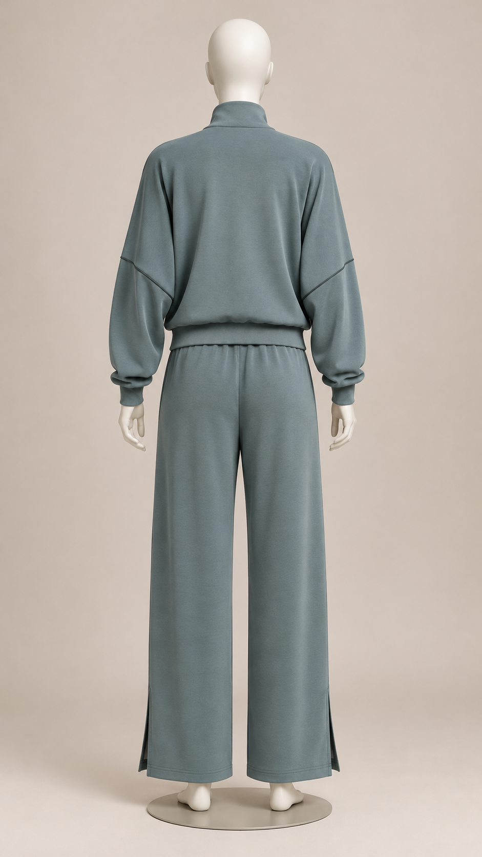 Saoirse Split-Hem Track Set — Jade Gray mannequin back