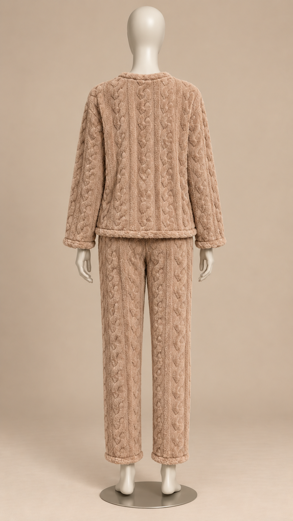 Philippa Bear-Patch Set — khaki mannequin back