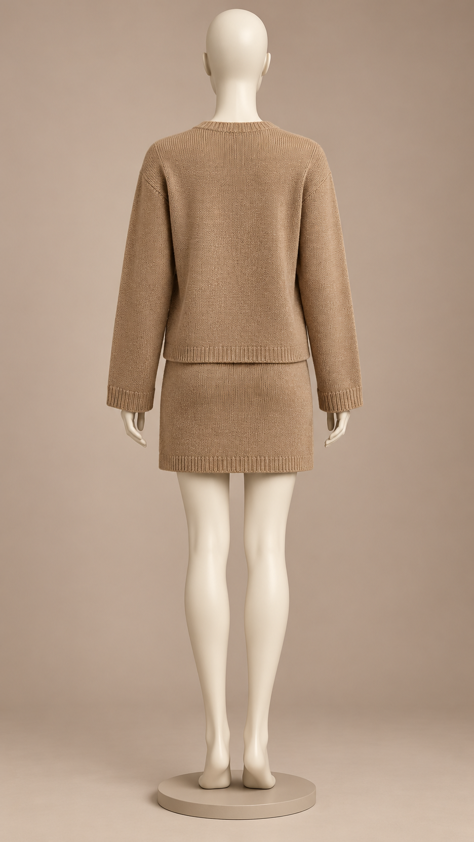 Brisinda Tortoise-Button Knit Set — khaki mannequin back